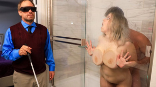 Благоверный ослеп, юной жене с огромными титьками приходится ебаться с кем попало